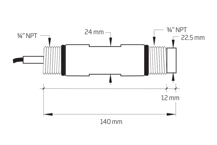 Flat tip pH dimensions 